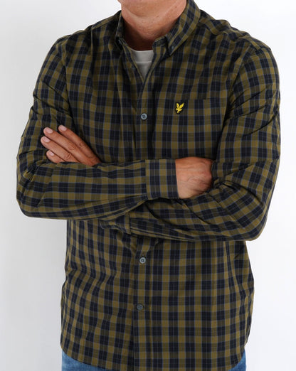 Lyle &amp; Scott Kariertes Hemd Schwarz/Grün