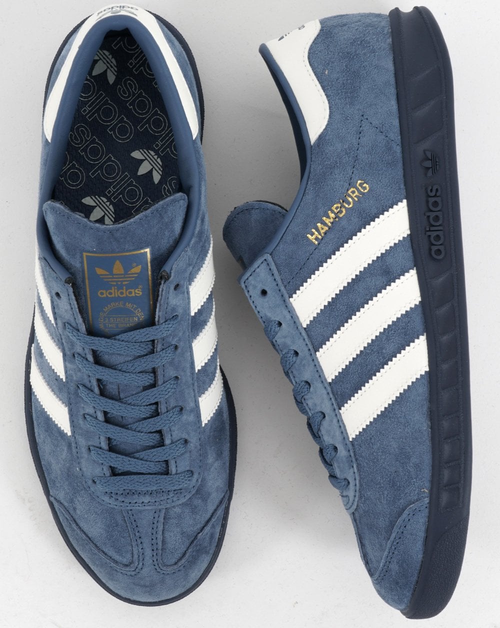 Adidas Hamburg Trainers Steel Blue/Off White