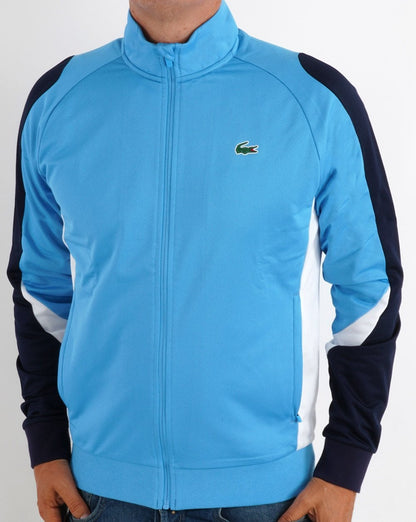 Lacoste Sport Kontrast-Trainingsjacke Blau/Marineblau/Weiß