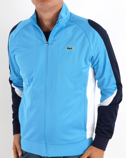 Lacoste Sport Kontrast-Trainingsjacke Blau/Marineblau/Weiß