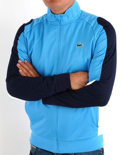 Lacoste Sport Kontrast-Trainingsjacke Blau/Marineblau/Weiß