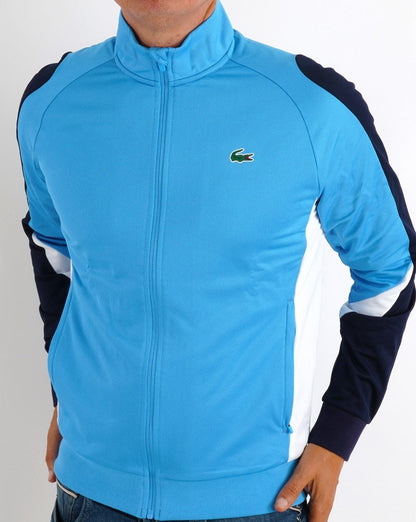 Lacoste Sport Kontrast-Trainingsjacke Blau/Marineblau/Weiß