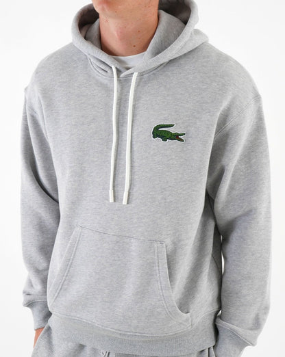 Lacoste – Big Croc – Kapuzenpullover in Silber
