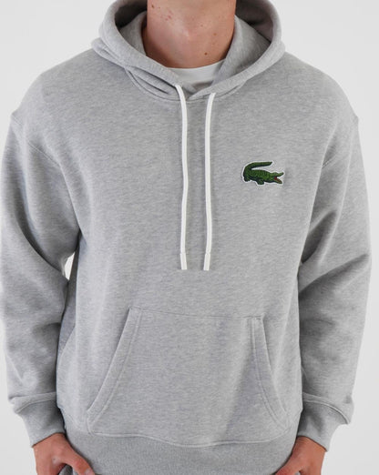 Lacoste – Big Croc – Kapuzenpullover in Silber