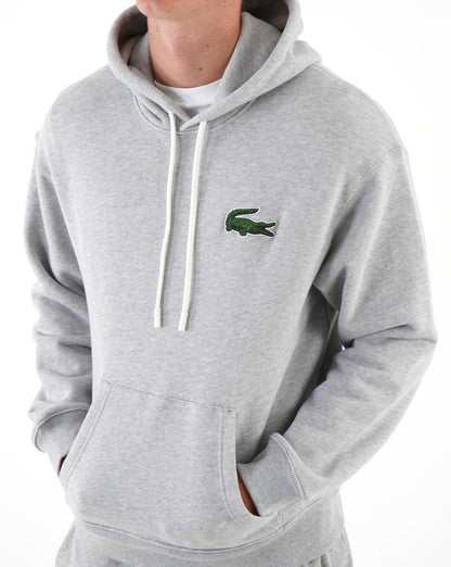 Lacoste – Big Croc – Kapuzenpullover in Silber