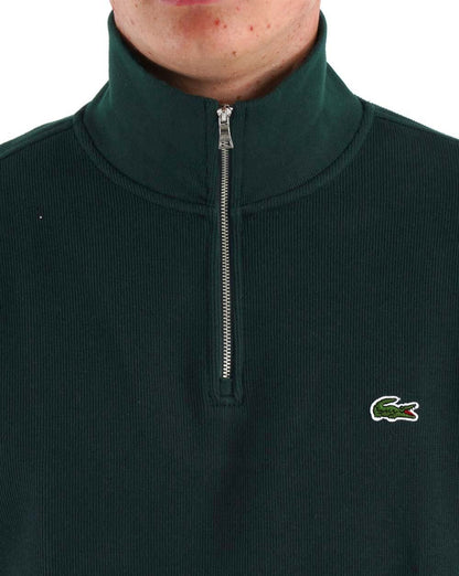 Lacoste Baumwoll-Sweatshirt mit halbem Reißverschluss Grün