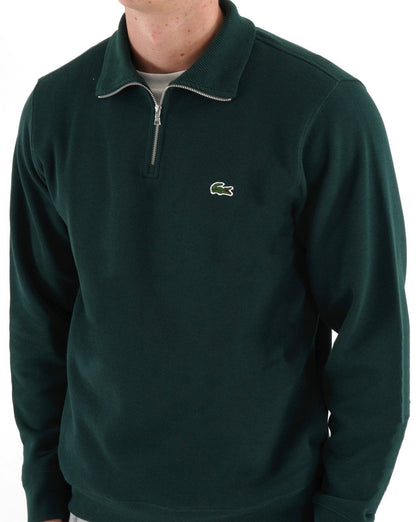 Lacoste Baumwoll-Sweatshirt mit halbem Reißverschluss Grün