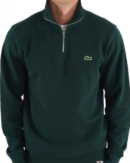 Lacoste Baumwoll-Sweatshirt mit halbem Reißverschluss Grün