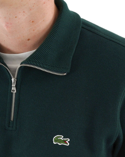 Lacoste Baumwoll-Sweatshirt mit halbem Reißverschluss Grün