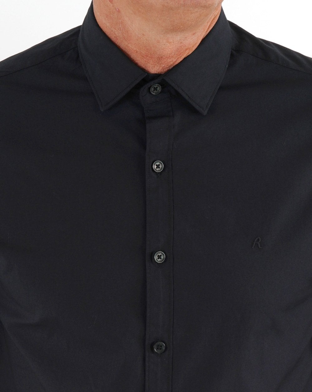 Replay Poplin Cotton Shirt Black