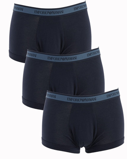 Emporio Armani 3er-Pack Boxershorts Marine/Blau