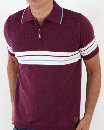 Trojan Border Stripe Polo Port
