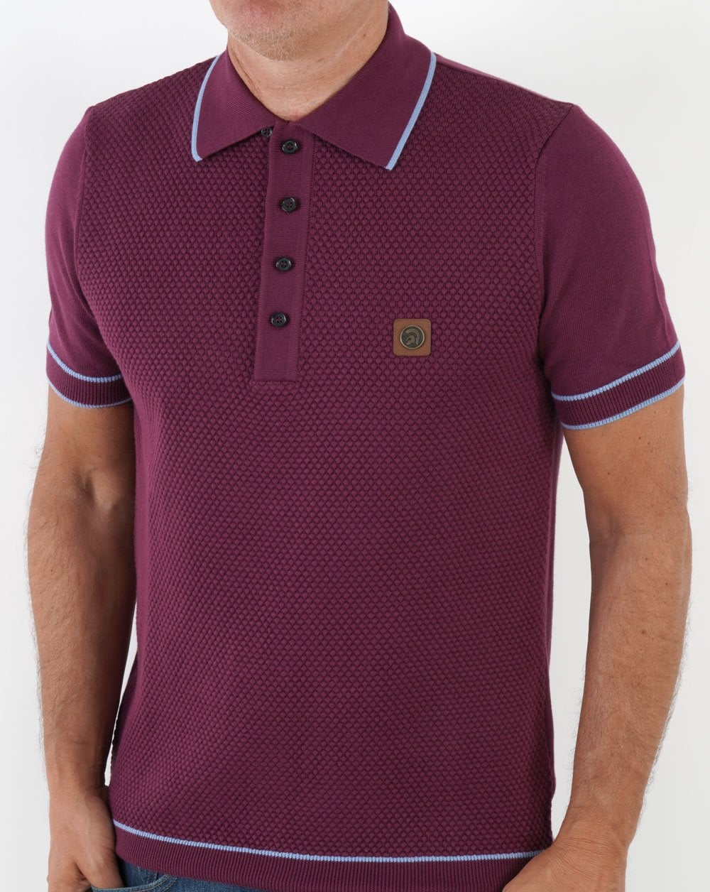 Trojan Strukturiertes Strick-Poloshirt Port