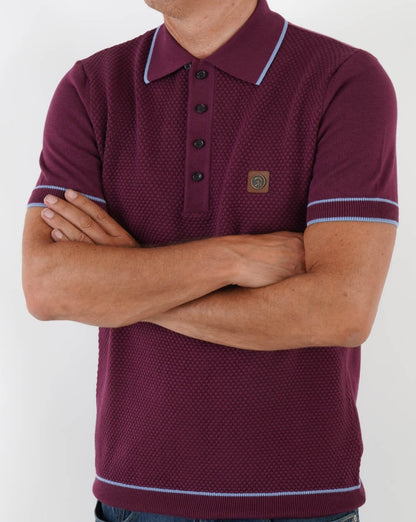 Trojan Strukturiertes Strick-Poloshirt Port