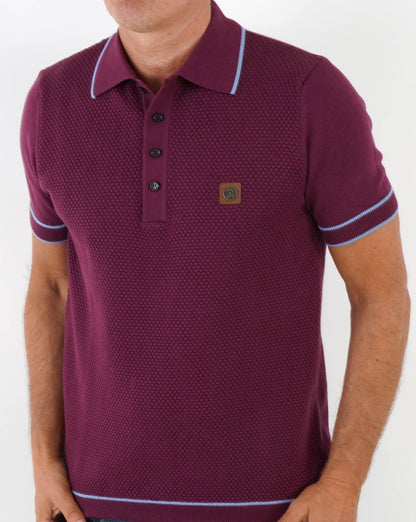 Trojan Strukturiertes Strick-Poloshirt Port