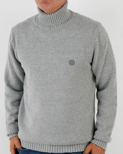 Pretty Green Rollkragen-Strickpullover Grau