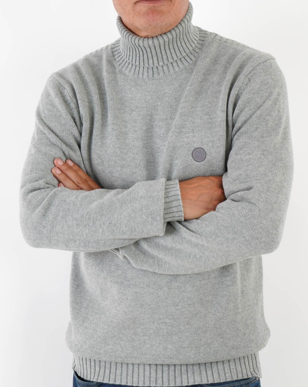 Pretty Green Roll Neck Knitted Jumper Grey
