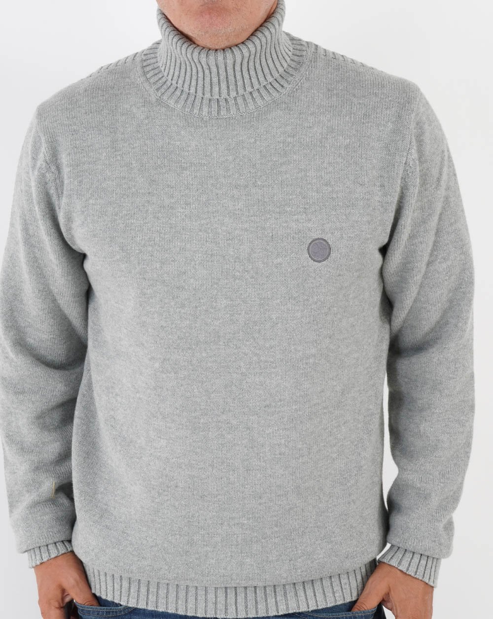Pretty Green Rollkragen-Strickpullover Grau