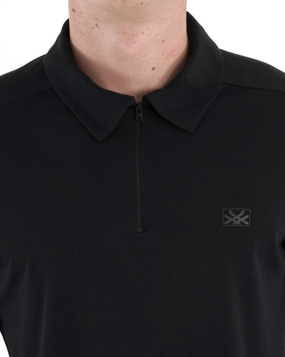 Benetton Langärmliges Poloshirt mit Reißverschluss in Schwarz