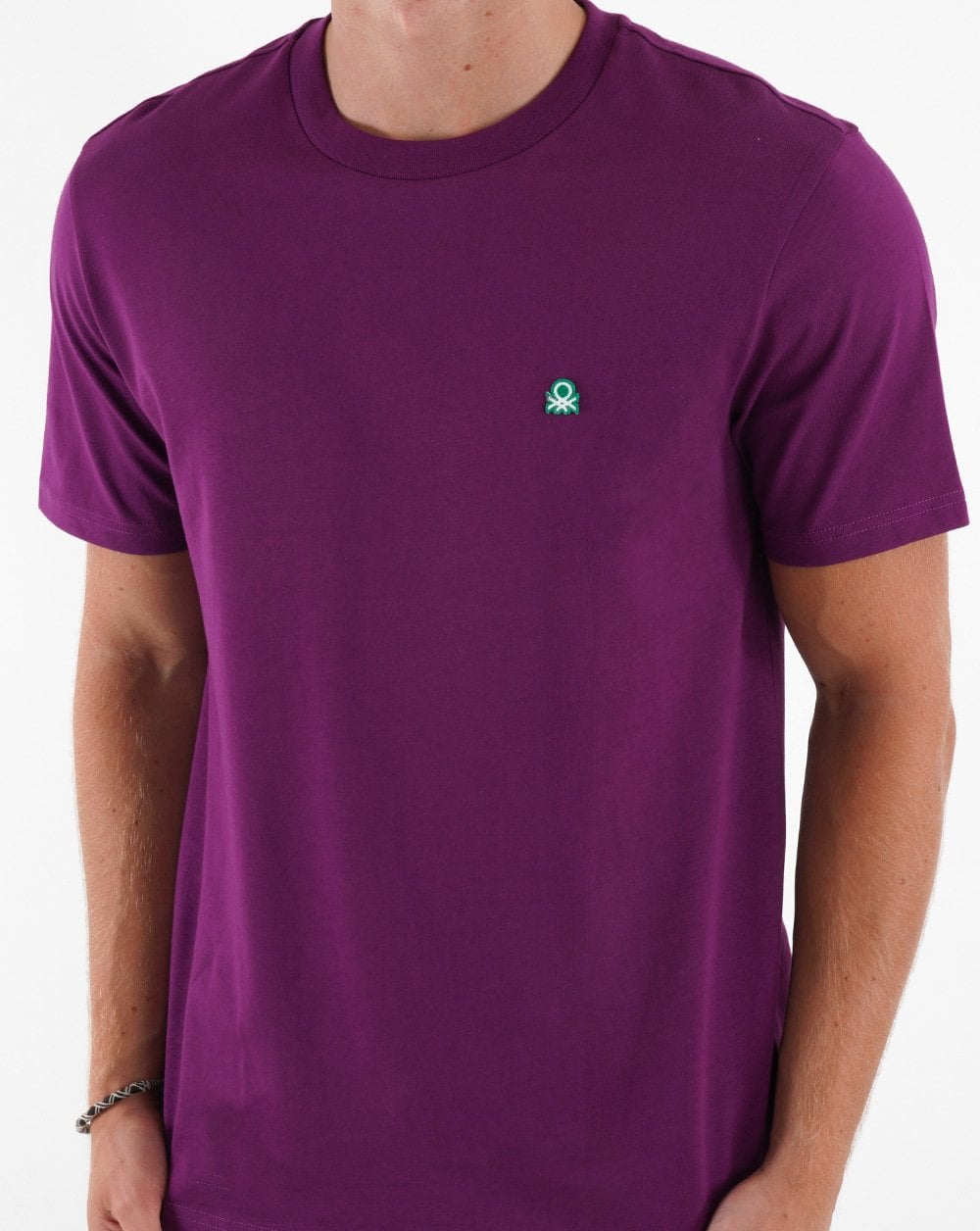 Benetton T-Shirt mit kleinem Logo Lila