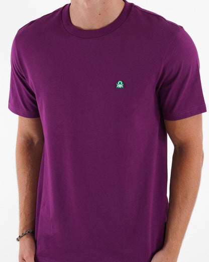 Benetton T-Shirt mit kleinem Logo Lila