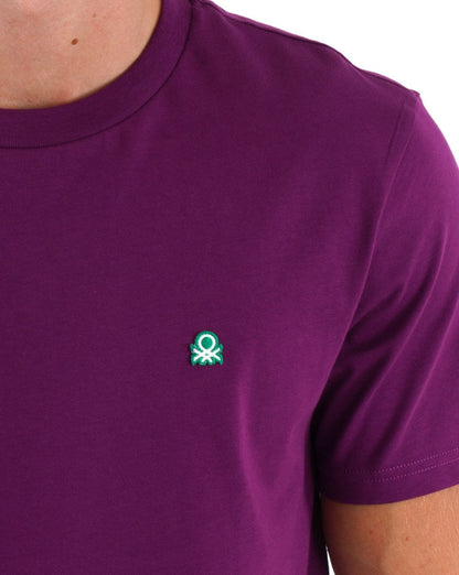 Benetton T-Shirt mit kleinem Logo Lila