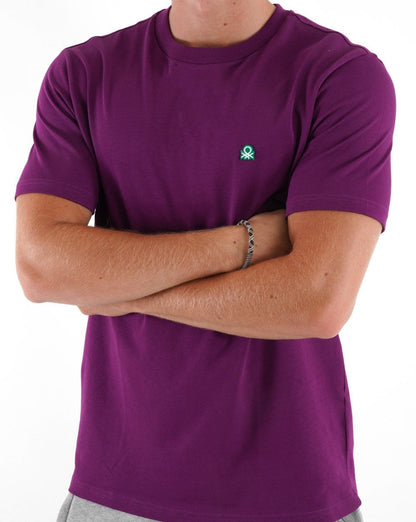 Benetton T-Shirt mit kleinem Logo Lila