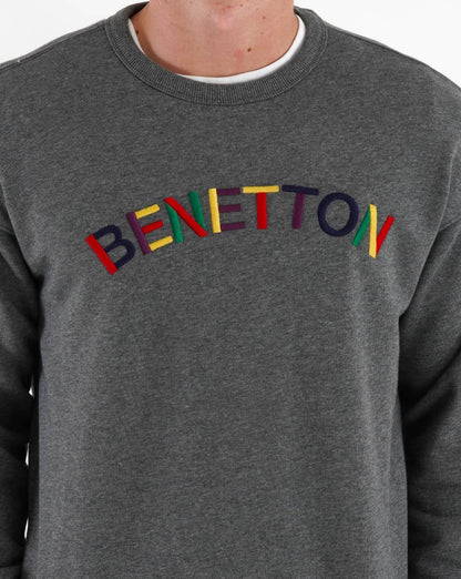 Benetton Sweatshirt mit Logo auf der Brust, Grau