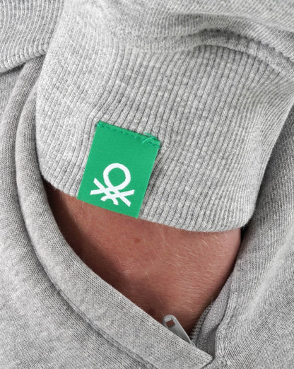 Benetton Baumwoll-Hoodie Graumeliert