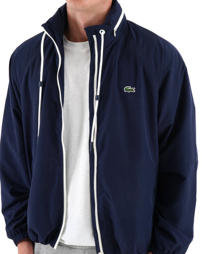 Lacoste – Jacke mit durchgehendem Reißverschluss in Marineblau