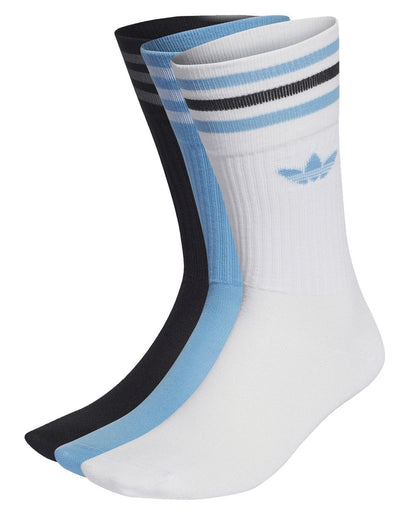Adidas Originals Crew-Socken 3er-Pack Weiß/Hellblau/Schwarz
