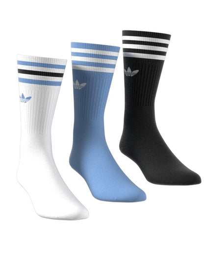 Adidas Originals Crew-Socken 3er-Pack Weiß/Hellblau/Schwarz