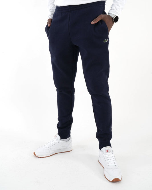 Lacoste Lacoste – Schmale Fleece-Trainingshose mit Bündchen in Marineblau
