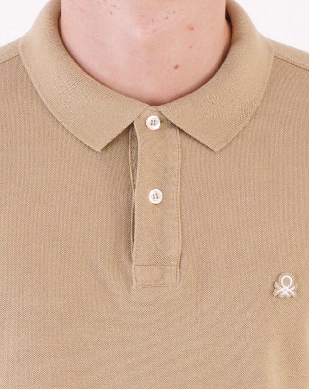 Benetton Long Sleeve Polo Shirt Beige