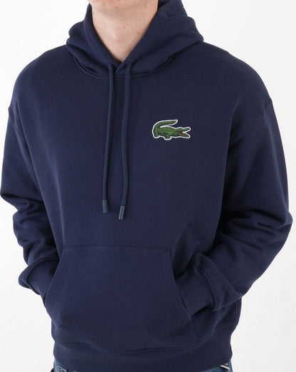 Lacoste – Big Croc – Kapuzenpullover in Marineblau