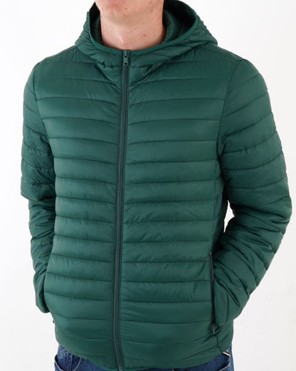 Benetton Leichte Pufferjacke Dunkelgrün
