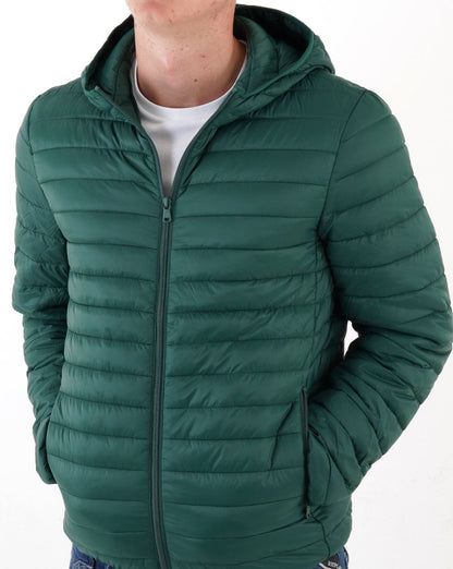 Benetton Leichte Pufferjacke Dunkelgrün
