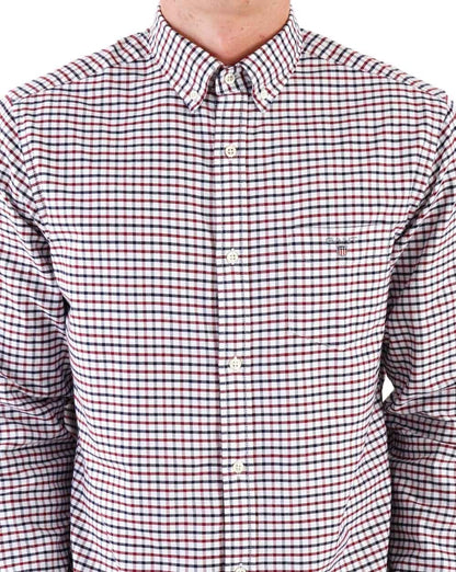 Gant Tattersall Oxford Hemd Dunkelrot/Marineblau