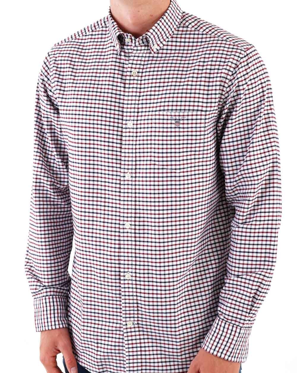Gant Tattersall Oxford Shirt Deep Red/Navy