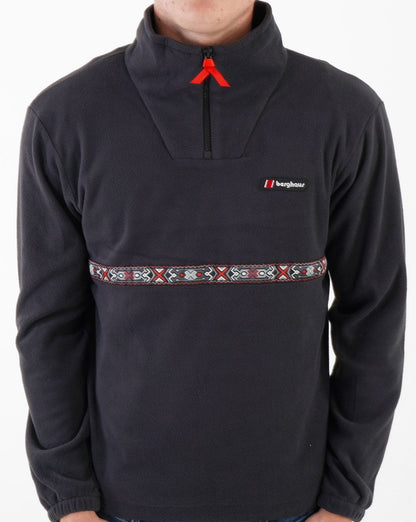 Berghaus Dean St. Aztec Fleecejacke mit 1/4-Reißverschluss, Schwarz