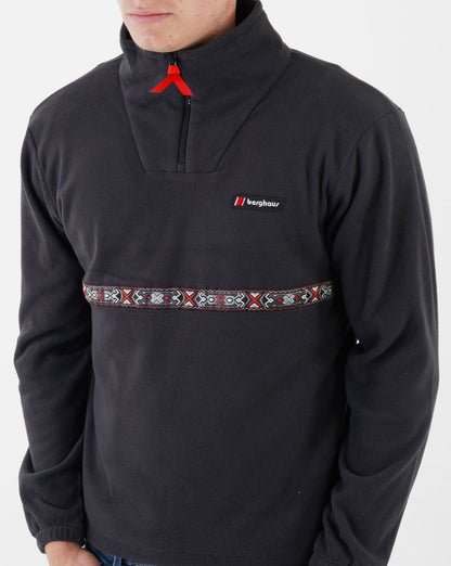 Berghaus Dean St. Aztec Fleecejacke mit 1/4-Reißverschluss, Schwarz