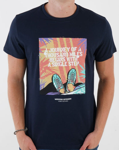 Weekend Offender Single Step T-Shirt Marineblau