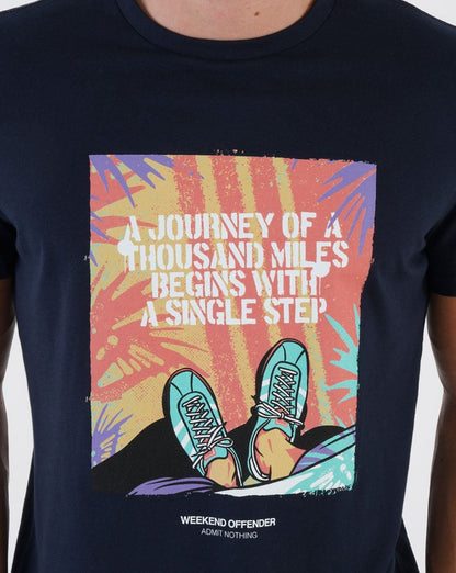 Weekend Offender Single Step T-Shirt Marineblau