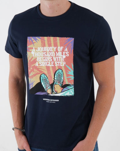 Weekend Offender Single Step T-Shirt Marineblau