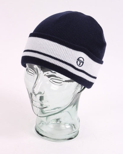 Sergio Tacchini Sellars Turn Up Beanie Marineblau/Weiß