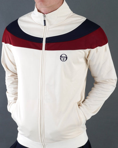 Sergio Tacchini Fohn Trainingsjacke Off White/Marineblau
