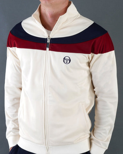 Sergio Tacchini Fohn Trainingsjacke Off White/Marineblau