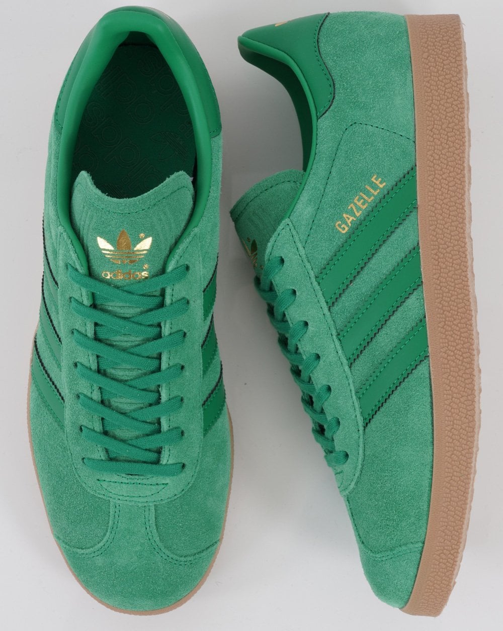 Adidas Gazelle Sneakers Fresh Green mit goldenen Details