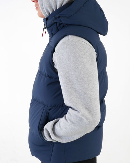 Tommy Jeans – Daunenweste mit Kapuze, Marineblau