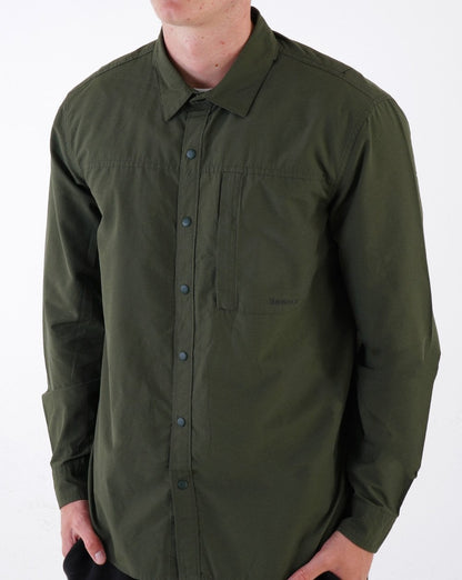 Barbour Walking Overshirt Olivgrün